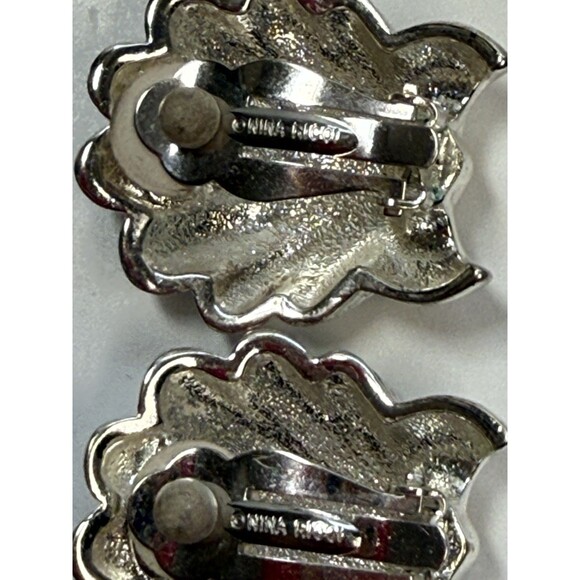 Nina Ricci Silver Time Seashell Clip Stud Earrings 27.04g - Picture 5 of 7